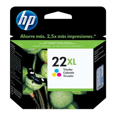 Cartucho HP Num 22XL, Cian, Magenta, Amarillo C9352CL
