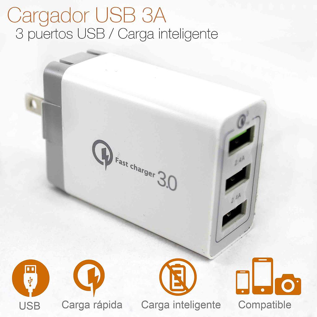 Cargador Elux 3 Puertos Carga Rápida 3A