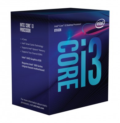 Procesador INTEL Core i3-8100, Intel Core i3, 3,6 GHz, 4 núcleos, LGA1151, 6 MB