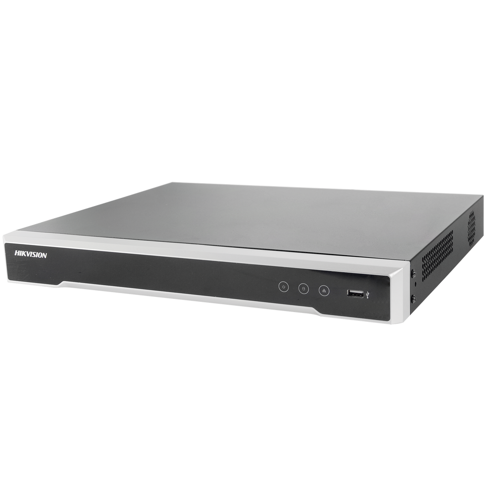 NVR 12 Megapixel (4K) / 16 canales / H.265+ / Hik-Connect / Switch PoE 300 mts / 2 HDD / HDMI en 4K / Soporta POS