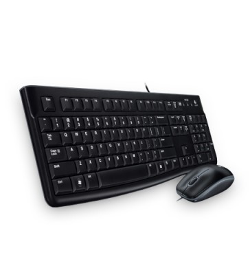 Kit de teclado y mouse LOGITECH Media Combo MK120, Estándar, Negro, 1000 DPI