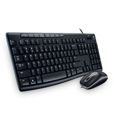 Kit de teclado y mouse LOGITECH MK200, Estándar, Negro, 1000 DPI
