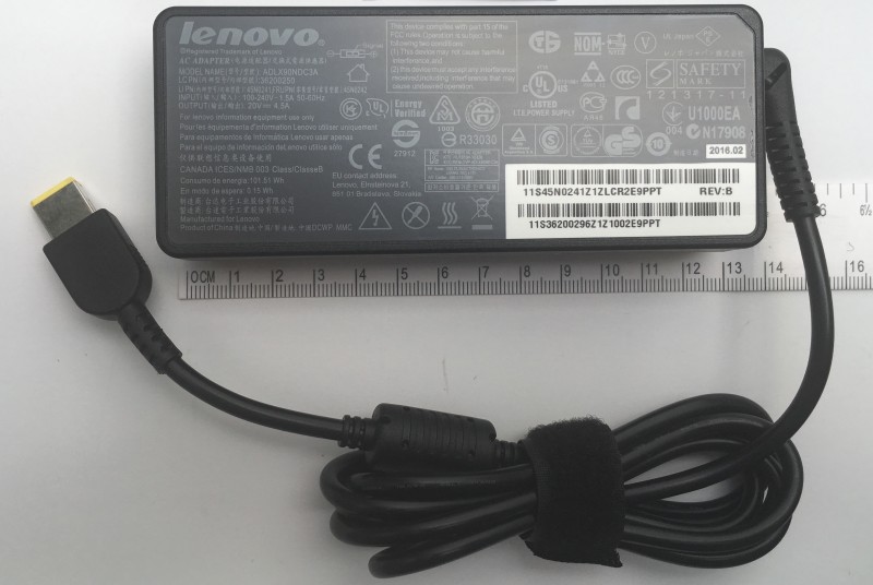 LENOVO ORIGINAL AC ADAPTER, 20V 4.5A,TIP RECTANGULAR, 90W