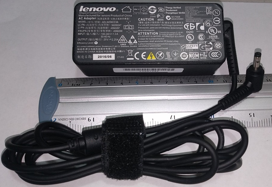 LENOVO ORIGINAL AC ADAPTER, 20V, 2.25A, TIP 4.0*1.7, 45W
