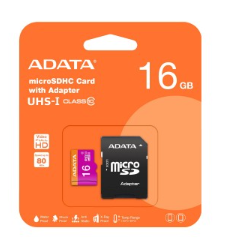 Memoria Micro SD ADATA Pemier Pro UHS-I U1, 16 GB, 30 MB/s, 10 MB/s, Negro, Gris