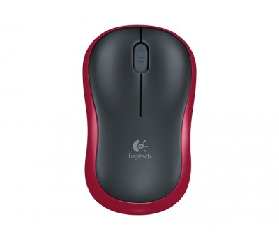 Mouse LOGITECH M185, Rojo, 3 botones, RF inalámbrico, Óptico, 1000 DPI