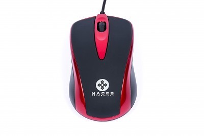 Mouse Naceb Technology NA-099R, Rojo, 4 botones, USB, Óptico, 1000 DPI