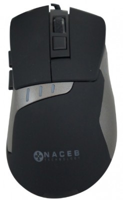 Mouse Naceb Technology MOUNCB300, Negro, 6, USB, Laser, 2400 DPI