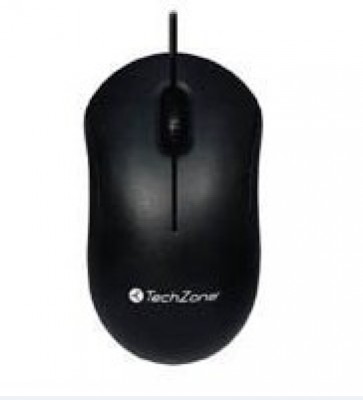 Mouse TECHZONE TZMOU01, Negro, Óptico, 800 DPI