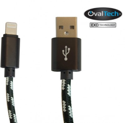 Cable Usb A Lightning, 2M Ovaltech Ovcab-L008 Nylon N/B