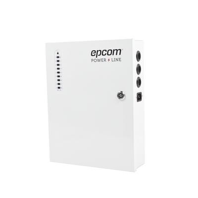 Fuente de poder profesional de 12 - 14.8 Vcd @ 20 A / para 18 cámaras / Compatible con batería de respaldo / voltaje de entrada de 96-264 Vca PLK-12-DC-20-ABK