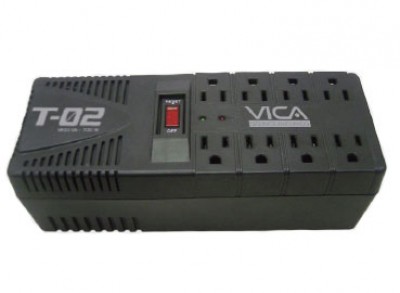 Regulador VICA T-02, 1200 VA, 700 W, 8, 300 J, Negro