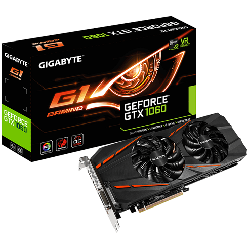 Tarjeta De Video Gigabyte NVIDIA GeForce GTX 1060 G1 Gaming 3gb, Pci-e, 2 Vent, Edicion Oc, Vr Ready, Rgb Spectrum, Hdmi, 3xdp, GV-N1060G1 GAMING-3GD