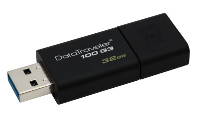 Memoria USB Kingston Technology Hi-Speed 100 G3, 32 GB, USB 3.0, 40 MB/s, 10 MB/s, Negro (DT100G3/32GB)