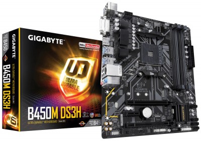 Tarjeta madre GIGABYTE B450M DS3H, DDR4-SDRAM, 64 GB, AMD, Zócalo AM4, Micro ATX