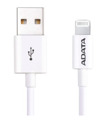 Cable Adata Lightning USB-A 2.0 1m Color Blanco
