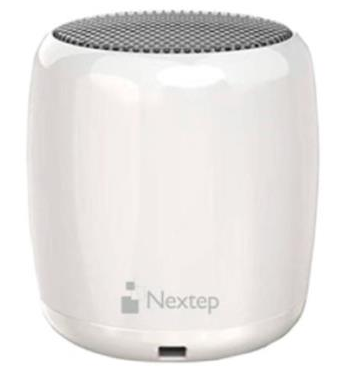 Mini Bocina Nextep Bluetooth Manos Libres con Botón para Selfies Color Blanco