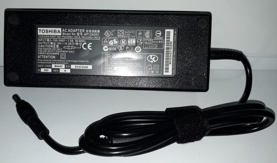 Cargador compatible Toshiba 19v 6.3a 120w  tip6.2 (A0006472)