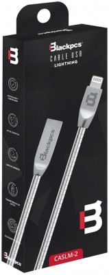 Cable USB Blackpcs CASLM-2, Plata, Metal, Apple, 1 m, Cable Lightning