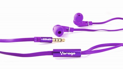 Audífono VORAGO, Morado, Alámbrico, 1,2 m, 3,5 mm