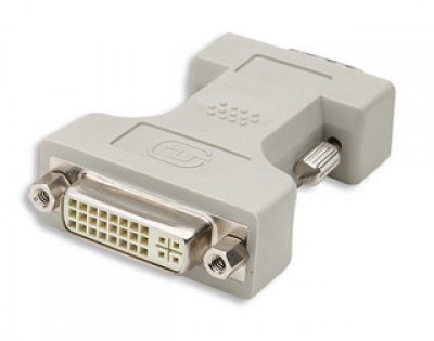 Adaptador DVI a VGA MANHATTAN, DVI-I, HD15 M, Macho/hembra, Color blanco