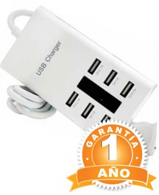 6USBD-BLANCO CARGADOR MULTI USB OVALTECH
