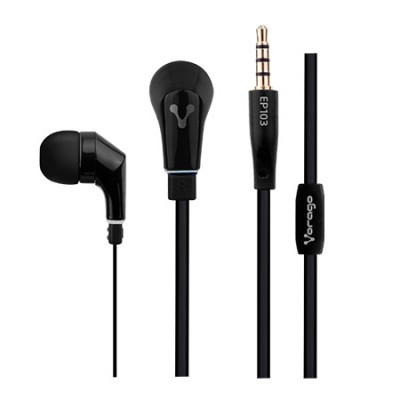 Audífono VORAGO, Negro, Alámbrico, 1,2 m, 3,5 mm