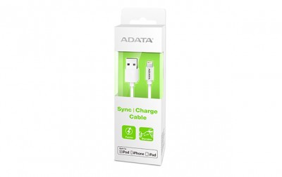 Cable Lightning ADATA, Color blanco, Apple, 1 m