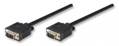 Cable VGA - HD15 MANHATTAN, 7,5 m, VGA (D-Sub), VGA (D-Sub), Macho/Macho, Negro